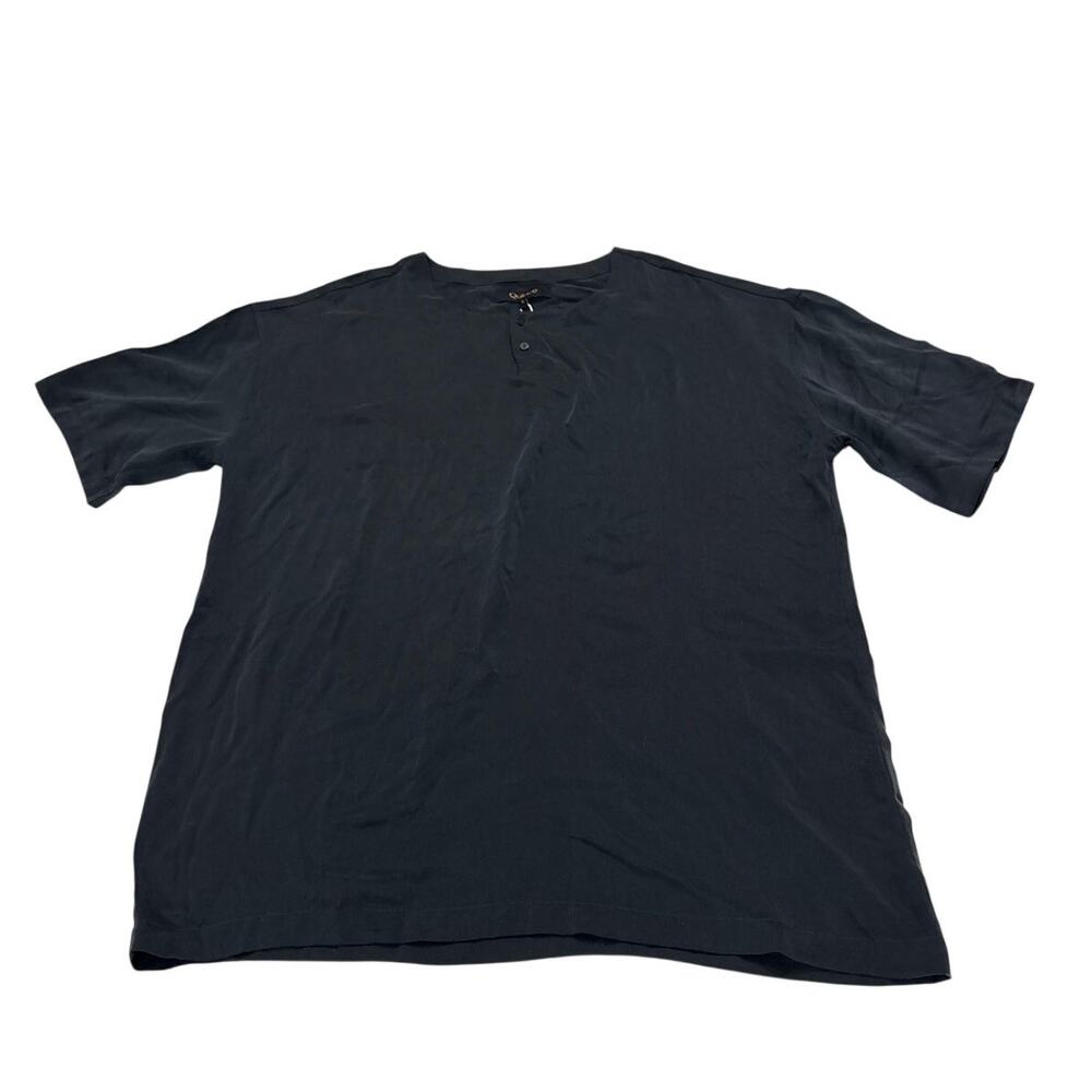 NWT Quince Mens Large 100% Washable Silk Henly Top Shirt Casual Minimalist